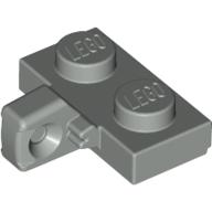 Lego Hinge Plate 1 x 2 Locking with 1 Finger on Side, with Groove / Light Gray