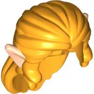 Hair, Long Broad with Light Nougat Ears pattern / Ochre Yellow