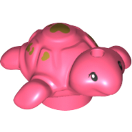 Lego Animal, Turtle, Baby with Olive Green Hearts / Coral