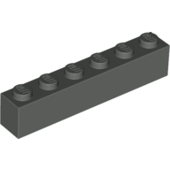 Lego Brick 1 x 6 / Dark Gray