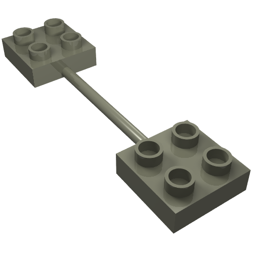 Lego Duplo Bar with 2 x 2 Plates on Both Ends / Dark Gray