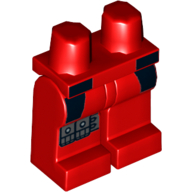 Lego Hips and Red Legs with Black Markings and Utility Belt on Right Leg Print / Red