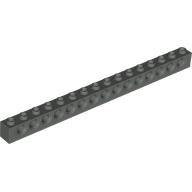 Lego Technic Brick 1 x 16 [15 Pin Holes] / Dark Gray