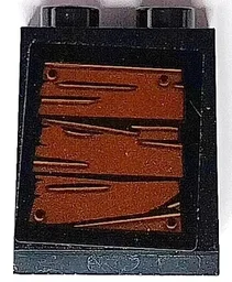 Slope 65 2 x 2 x 2 with Bottom Tube with Reddish Brown Wooden Boards Pattern 3 (Sticker) - Set 70425