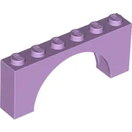 Brick Arch 1 x 6 x 2 - Thin Top without Reinforced Underside [New Version] / Lavender
