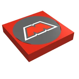 Tile 2 x 2 with MTron Logo Print / Red