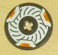 Technic, Disk 3 x 3 with Disk Brake Orange Caliper Pattern (Sticker) - Set 8516