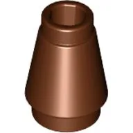Cone 1 x 1 [Top Groove] / Reddish Brown