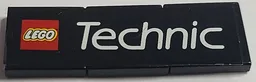 Stickered Assembly 6 x 2 with White 'LEGO Technic' Logo on Black Background Pattern (Sticker) - Set 8440