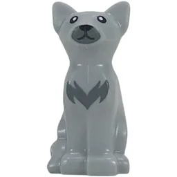Animal, Cat Sitting with Dark Bluish Grey Nose, Chest Fur Print