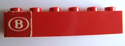 Brick 1 x 6 with 'B' Pattern (Sticker) - Set 164