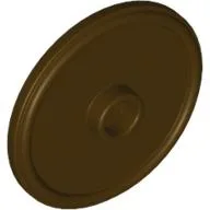 Shield Round with Stud and Raised Rim [Plain] / Dark Brown