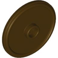 Lego Shield Round with Stud and Raised Rim [Plain] / Dark Brown