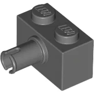 Brick Special 1 x 2 with Pin / Dark Bluish Gray