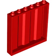 Panel 1 x 6 x 5 [Vertical Corrugated] / Red