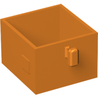 Lego Duplo Drawer 2 x 2 with Pull Handle / Orange