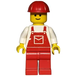 Man, Red Overalls, Red Hard Hat (3626b Head)