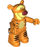 Duplo Figure with Black Tiger Stripes Print (Tigger) / Orange
