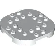 Plate Round Corners 6 x 6 x 2/3 Circle with Reduced Knobs / White