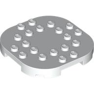 Lego Plate Round Corners 6 x 6 x 2/3 Circle with Reduced Knobs / White