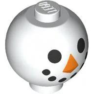 Brick Round 2 x 2 Sphere with Stud with Snowman Face Print