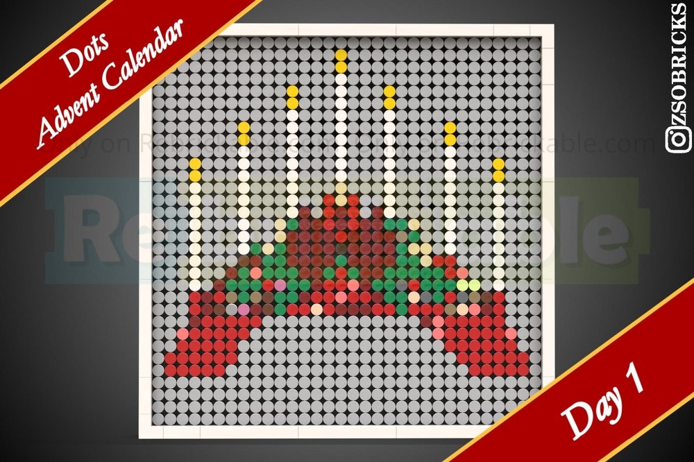Lego Day 1 - Candle Bridge - Dots Advent Calendar