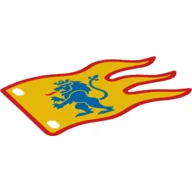 Flag 8 x 3 Wave with Blue Lion on Yellow Background Print / Yellow