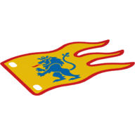 Lego Flag 8 x 3 Wave with Blue Lion on Yellow Background Print / Yellow