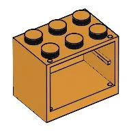 Cupboard 2 x 3 x 2 with Solid Studs / Medium Orange