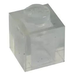 Modulex Brick 1 x 1 with LEGO on Stud / Modulex Clear