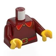 Torso, Red Collar, Gold Trim, Red Belt, Gold Belt Buckle Print, Dark Red Arms, Yellow Hands / Dark Red