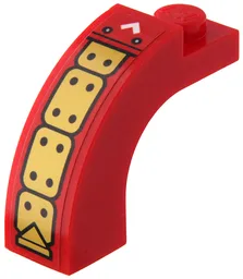 Arch 1 x 3 x 2 Curved Top with Gold Plates and Black Dots Pattern (Sticker) - Set 80012