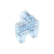 Technic Axle Connector 2 x 3 with Ball Socket, Open Sides / Trans-Medium Blue