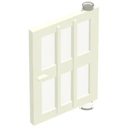 Door 1 x 4 x 5 Right with 6 Panes / White