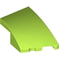 Brick Wedged, Curved 3 x 2 with Stud Notch Right / Lime