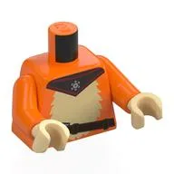 Torso, Tan Fur Chest, Black Bandana, Dark Brown Strap Print, Orange Arms, Tan Hands / Orange