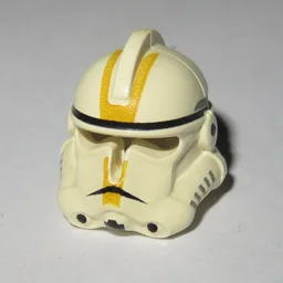 Helmet Clone Trooper Phase 2, Open Front, Yellow Stripes Print / White