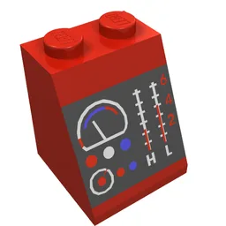 Brick Sloped 65° 2 x 2 x 2 with Lamps and Dials Print