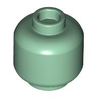 Lego Minifig Head [Plain] [Vented Stud - 2 Holes] / Sand Green