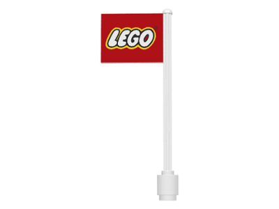 Lego Flag on Flagpole, Straight with LEGO Logo Pattern (Stickers)