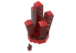 Upscaled Rock Crystal With 5 Points in Trans Red