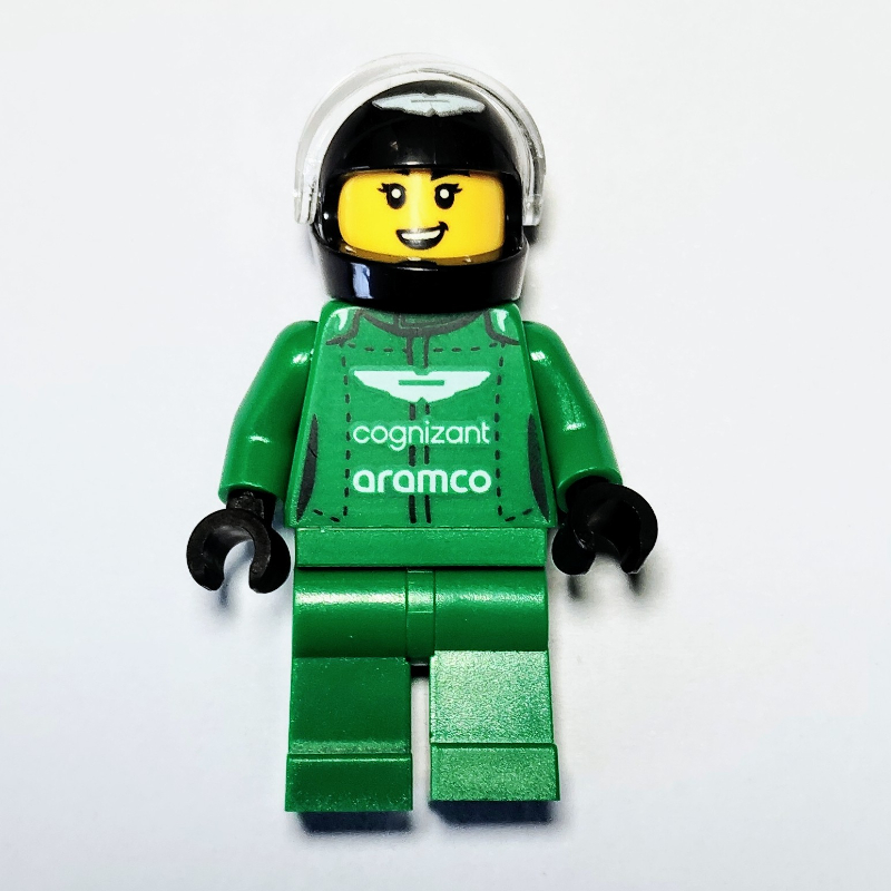 Lego Race Driver - Green Suit, Aston Martin, Black Helmet