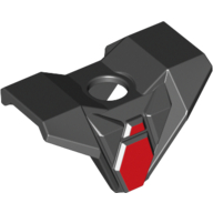 Lego Minifig Neckwear Armour Breastplate with Square Shoulder Pads and Red Hexagonal Print / Black