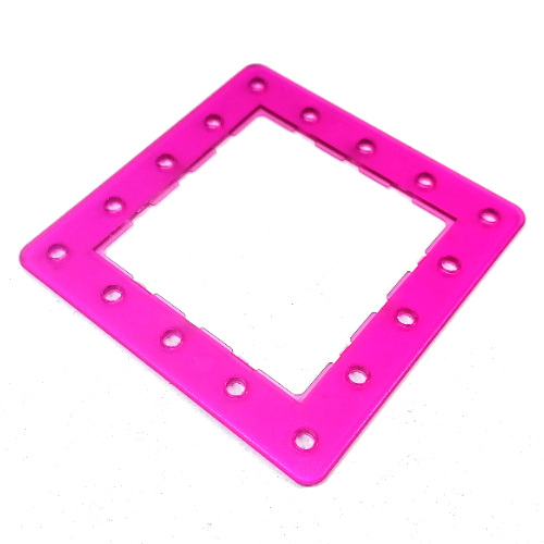 Lego Clikits Frame, Square with 5 x 5 Holes Arrangement / Trans-Dark Pink