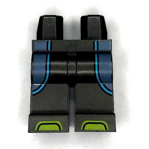 Lego Hips and Pearl Titanium Legs with Sand Blue Robe, Medium Azure Trim, Lime Toes print / Pearl Titanium