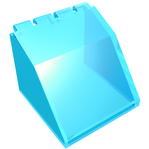 Lego Windscreen 4 x 4 x 3 Canopy / Trans-Light Blue