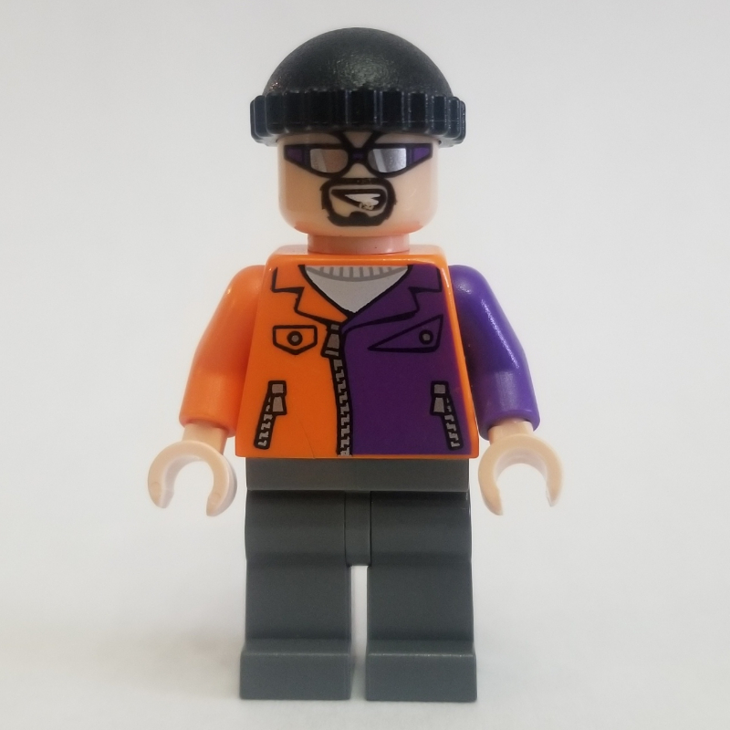 Lego Two-Face's Henchman in Orange and Purple Outfit with Glasses