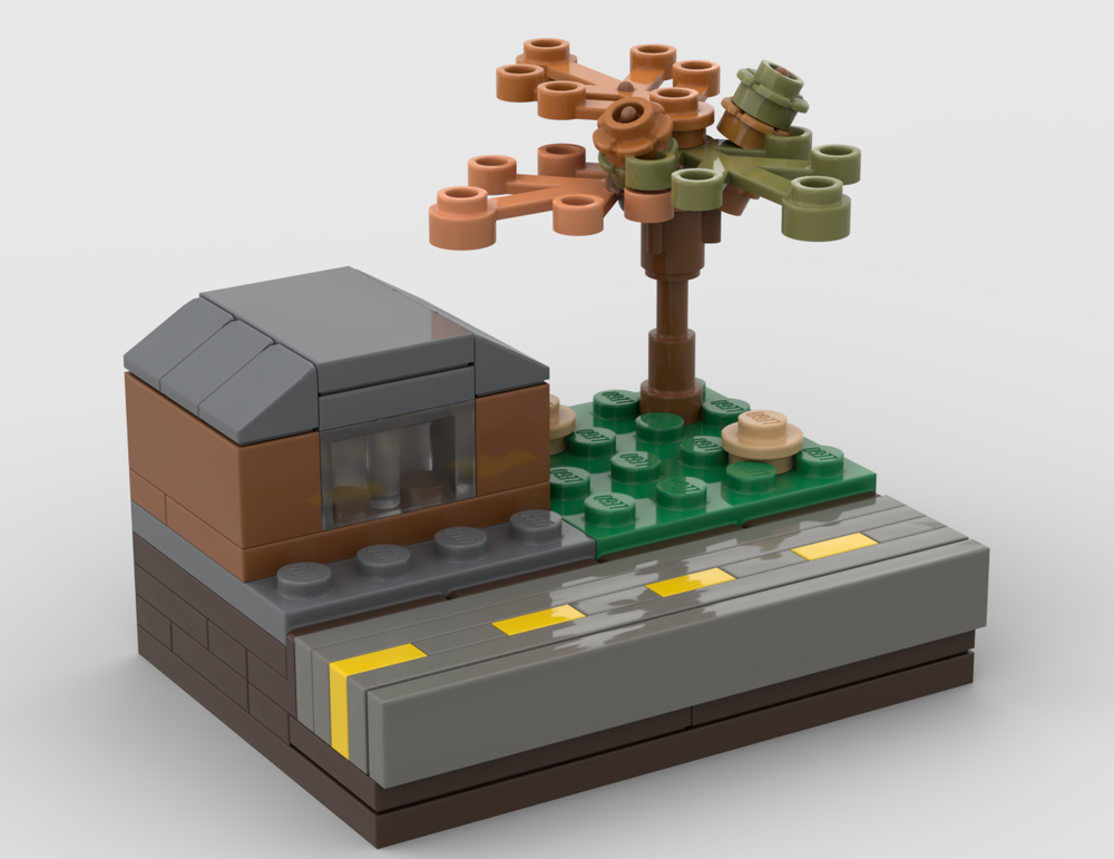 Lego Mini Storefront with Tree and Road