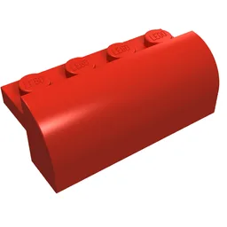 Brick Curved 2 x 4 x 1 1/3 / Red
