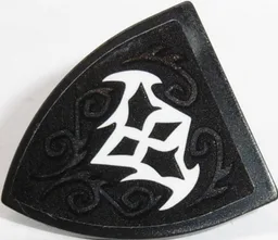 Minifigure, Shield Triangular Short with Bat and Silver Swirls Pattern (Sticker) - Set 41192